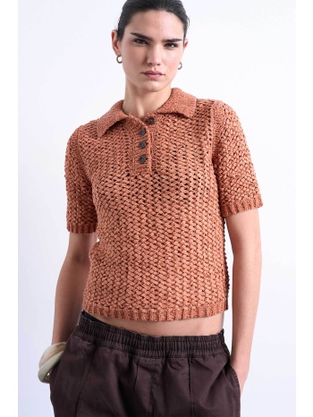 topshop γυναικεία μπλούζα πλεκτή πόλο `alice` - 31000718