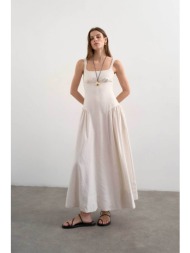 topshop γυναικείο midi φόρεμα `viola` - 31000747 εκρού