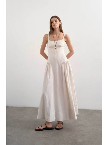 topshop γυναικείο midi φόρεμα `viola` - 31000747 εκρού