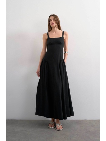 topshop γυναικείο midi φόρεμα `viola` - 31000747 μαύρο