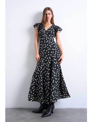 topshop γυναικείο midi φόρεμα με πουά print `viola` 