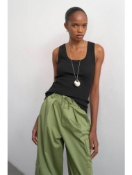 topshop γυναικείο τοπ μονόχρωμο αμάνικο `honey` - 31000879 μαύρο