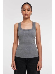 topshop γυναικείο τοπ μονόχρωμο αμάνικο `honey` - 31000879 γκρι
