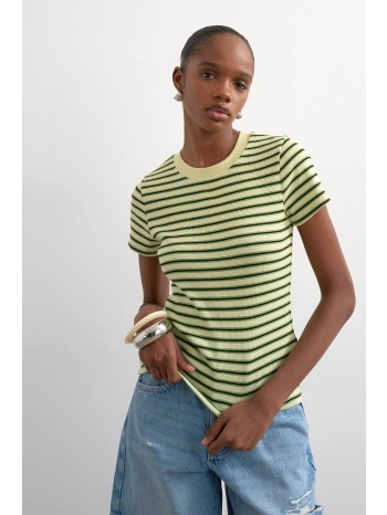 topshop γυναικείο t-shirt ριγέ `sally` - 31000916 πράσινο
