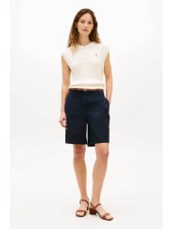 tommy hilfiger γυναικεία βερμούδα chino regular fit - ww0ww49648 μπλε σκούρο