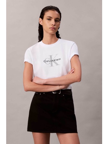 calvin klein jeans γυναικείο t-shirt μονόχρωμο με λογότυπο
