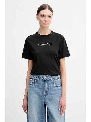 calvin klein jeans γυναικείο t-shirt μονόχρωμο με λογότυπο