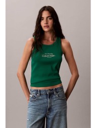 calvin klein jeans γυναικείο τοπ αμάνικο ribbed - lv047f816g πράσινο