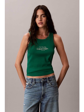 calvin klein jeans γυναικείο τοπ αμάνικο ribbed 