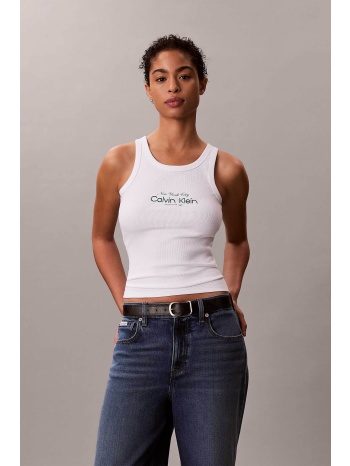 calvin klein jeans γυναικείο τοπ αμάνικο ribbed 