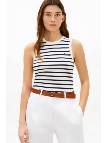 tommy hilfiger γυναικείο αμάνικο τοπ με κεντημένο λογότυπο