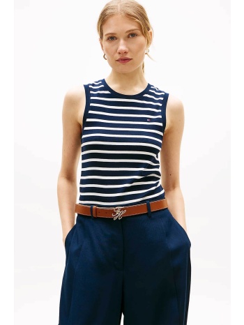 tommy hilfiger γυναικείο αμάνικο τοπ με κεντημένο λογότυπο