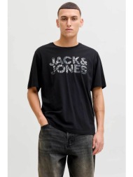 jack & jones ανδρικό t-shirt με λογότυπο regular fit - 12288536 μαύρο