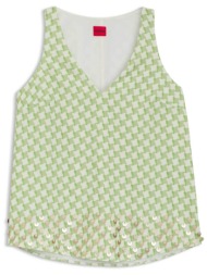 hugo boss γυναικεία αμάνικη μπλούζα με all-over print `camaje` - 50562157 πράσινο