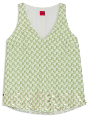 hugo boss γυναικεία αμάνικη μπλούζα με all-over print