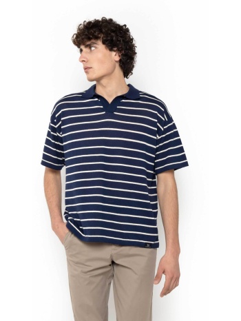 the bostonians ανδρική πλεκτή μπλούζα πόλο με ριγέ σχέδιο