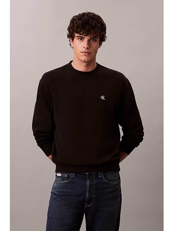 calvin klein jeans ανδρική μπλούζα φούτερ μονόχρωμη με