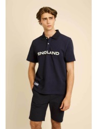 la martina ανδρική μπλούζα πόλο πικέ με england print regular fit `cosmo` - mcp605-js303 μπλε σκούρο