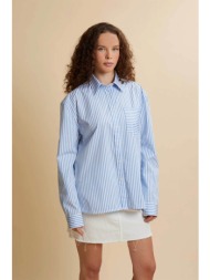 la martina γυναικείο πουκάμισο poplin με ριγέ σχέδιο relaxed fit `carlotta` - wcc002-pp746 μπλε ανοι