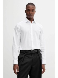 calvin klein ανδρικό πουκάμισο μονόχρωμο slim fit - lv019eu001 λευκό