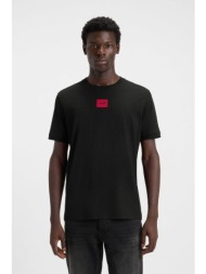 hugo boss ανδρικό t-shirt με contrast logo patch regular fit `diragolino` - 50447978 μαύρο