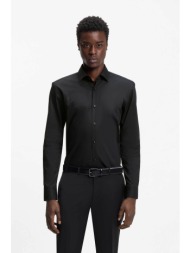 hugo boss ανδρικό πουκάμισο μονόχρωμο `c-jenno` - 50289499 μαύρο
