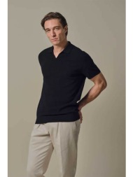 profuomo ανδρική κοντομάνικη μπλούζα πόλο open collar regular fit - ppxd10009a σκούρο μπλε