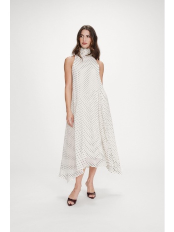 grace & mila γυναικείο midi αμάνικο φόρεμα με πουά σχέδιο