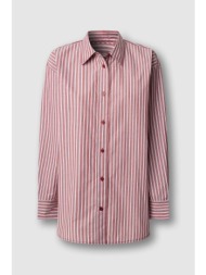 pepe jeans γυναικείο πουκάμισο με ριγέ σχέδιο `lenoir` - pl3051315 κόκκινο