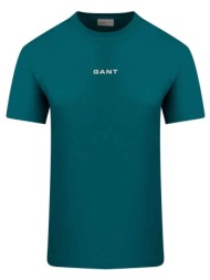 gant ανδρικό t-shirt με λογότυπο regular fit - 2003405 πράσινο aqua