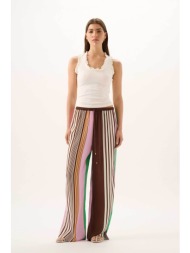 roame γυναικείο παντελόνι ριγέ `miles` - a26pa18 καφέ