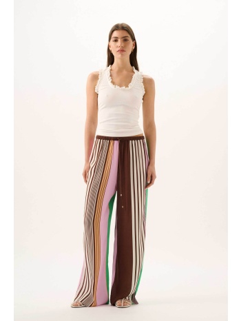 roame γυναικείο παντελόνι ριγέ `miles` - a26pa18 καφέ