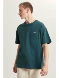 vans ανδρικό t-shirt loose fit `left chest ii logo` - vn000p1pfrj1 πράσινο σκούρο