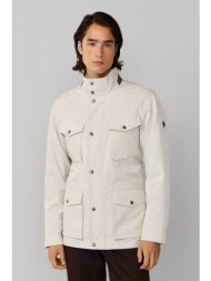 hackett ανδρικό μπουφάν με ψηλό λαιμό και τσέπες - hm4000095 εκρού