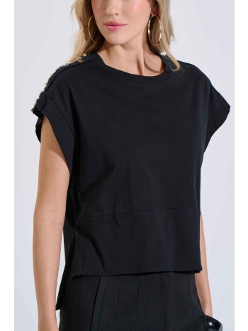 bill cost γυναικεία μπλούζα με στρας στον ώμο - 20-121466-0