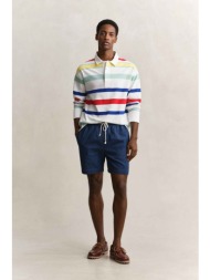 gant ανδρική denim βερμούδα με ελαστική μέση regular fit - 205659 σκούρο μπλε