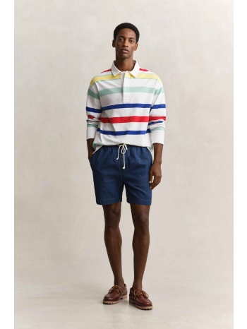 gant ανδρική denim βερμούδα με ελαστική μέση regular fit  σε προσφορά