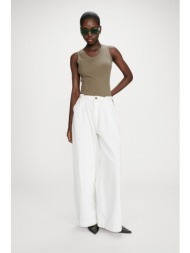 grace & mila γυναικείο παντελόνι baggy fit `pompon` - pompon/ss26 λευκό