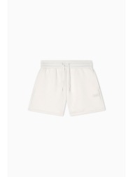 armani exchange γυναικείο σορτς με ελαστική μέση relaxed fit - xw002044af21290 λευκό