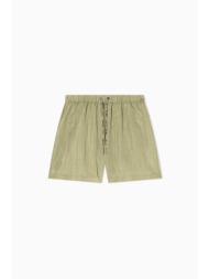 armani exchange γυναικείο σορτς με ελαστική μέση relaxed fit - xw002306af21533 χακί