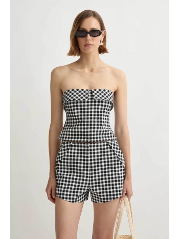 posse γυναικείο στράπλες τοπ με καρό σχέδιο `chiara` 
