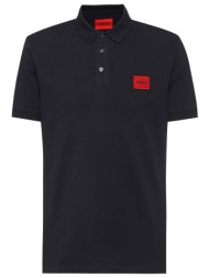 hugo boss ανδρική μπλούζα πόλο μονόχρωμη με λογότυπο `dereso222` - 50466202 μαύρο