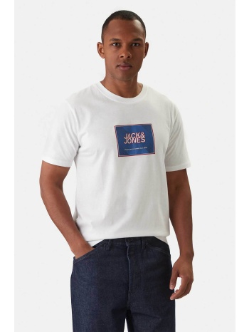 jack & jones ανδρικό t-shirt μονόχρωμο με logo print σε προσφορά