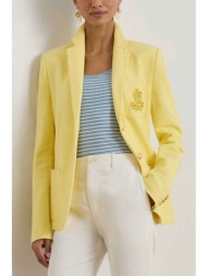 lauren ralph lauren γυναικείο σακάκι με κεντημένο monogram slim fit - 200797305031 κίτρινο
