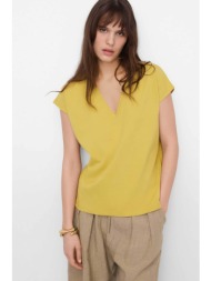 adolfo domínguez γυναικείο τ-shirt με v λαιμόκοψη - 272092507 κίτρινο pastel