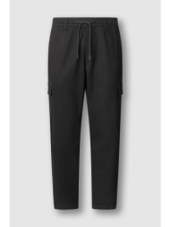 pepe jeans ανδρικό παντελόνι cargo με λογότυπο regular fit - pm211725 μαύρο