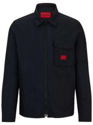 hugo boss ανδρικό overshirt με λογότυπο `emmond` - 50482701 μαύρο