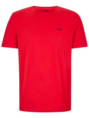 hugo boss ανδρικό t-shirt μονόχρωμο με ανάγλυφο λογότυπο