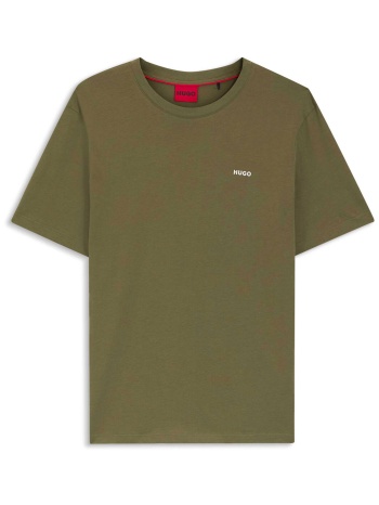 hugo boss ανδρικό t-shirt μονόχρωμο με ανάγλυφο λογότυπο