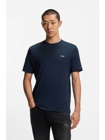 hugo boss ανδρικό t-shirt μονόχρωμο με ανάγλυφο λογότυπο